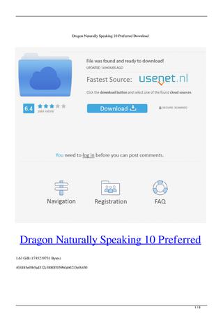 Dragon Naturally Speaking 10.1 Download